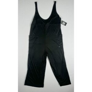 Hurley Womens Rib Jumpsuit Black CQ2518 010 Size XL Wide Leg Sleeveless Romper